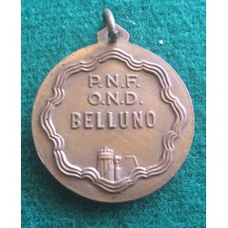 Medaglia in bronzo PNF OND Partito Nazionale Fascista Belluno