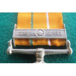 Medaglia indiana Sainya Seva, (1960) con barra Jammu-Kashmir