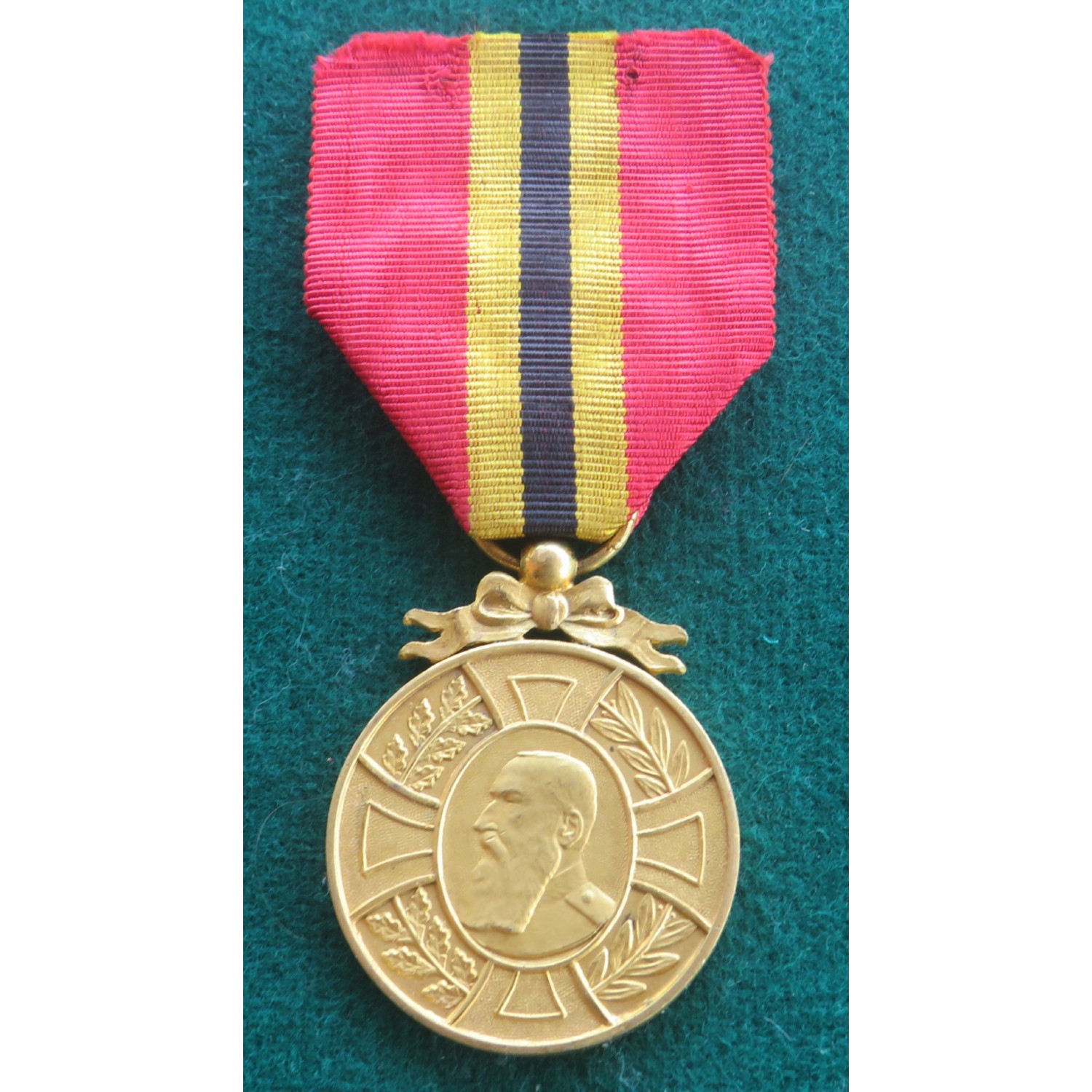 Gold bronze medal Belgium Fiftieth Anniversary of the Reign of Leopold III 1865 1905