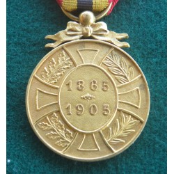 Gold bronze medal Belgium Fiftieth Anniversary of the Reign of Leopold III 1865 1905