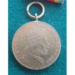 Ethiopian Medal of Military Merit gold grade, Menelik II