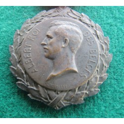 Medaglia in bronzo Belgio In Testimonianza della Riconoscenza Nazionale Alberto Re del Belgio