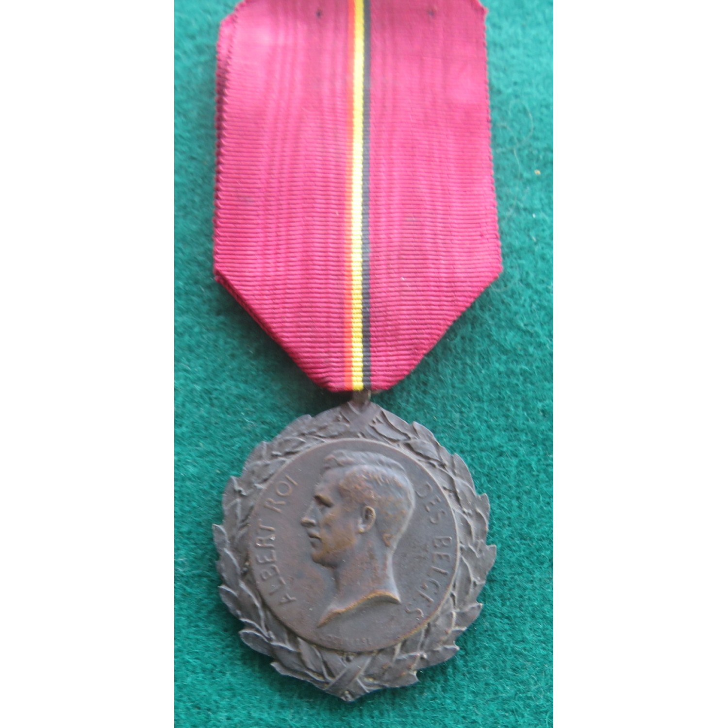 Medaglia in bronzo Belgio In Testimonianza della Riconoscenza Nazionale Alberto Re del Belgio