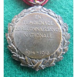 Medaglia in bronzo Belgio In Testimonianza della Riconoscenza Nazionale Alberto Re del Belgio