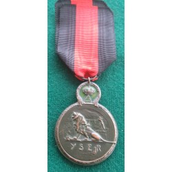 Bronze medal and enamel Ijzer (Yser) issued by Belgium in 1918.