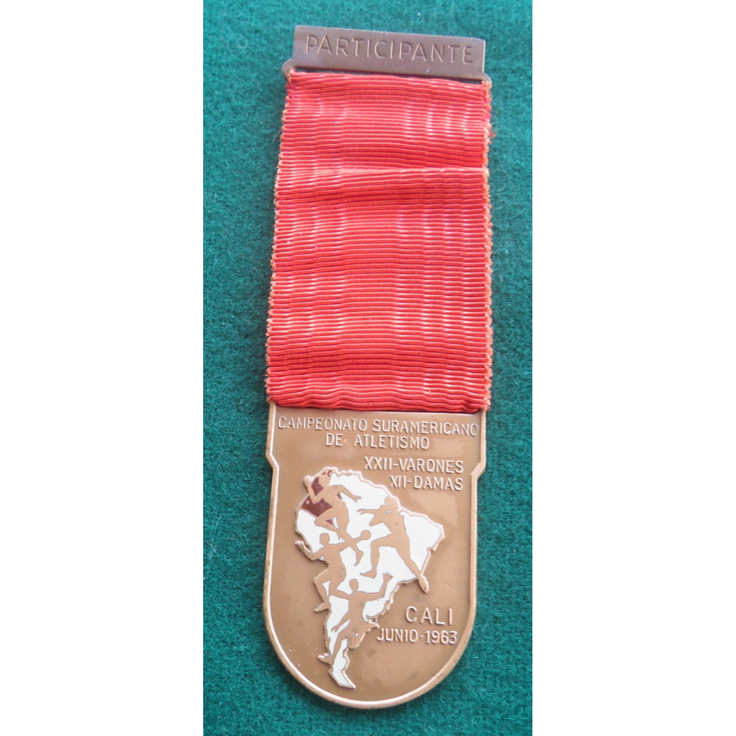 Medaglia sportiva "Partecipante" Campeonato Suramericano de Atletismo Cali 1963