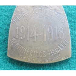 Medaglia in bronzo Commemorativa Campagna di Guerra 1914 1918 Belgio