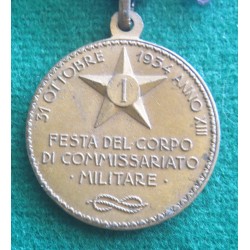 Medaglia in bronzo Festa del Corpo di Commissariato Militare 1934