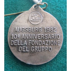 Medaglia ANA Ass.ne Naz.le Alpini 10° Anniversario fondazione sede di Augsburg Germania 1982