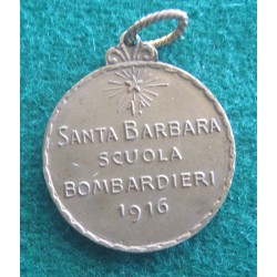 Medaglietta reggimentale Scuola Bombardieri Santa Barbara  1916