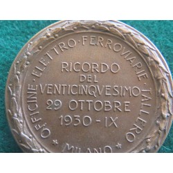 Bronze medal In memory of the XXVa Officine Elettroferroviarie Tallero Milano
