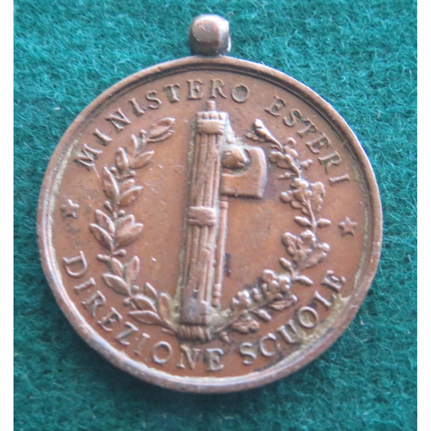 Medaglietta in bronzo Ministero degli Esteri Direzione Scuole