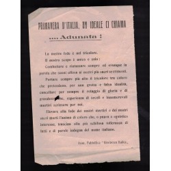 Volantino Assoc. Patriottica "Giovinezza Italica" organizzazione antisocialista