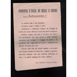 Volantino Assoc. Patriottica "Giovinezza Italica" organizzazione antisocialista