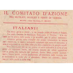 Volantino Il Comitato d Azione fra Mutilati invalidi feriti di guerra 1918